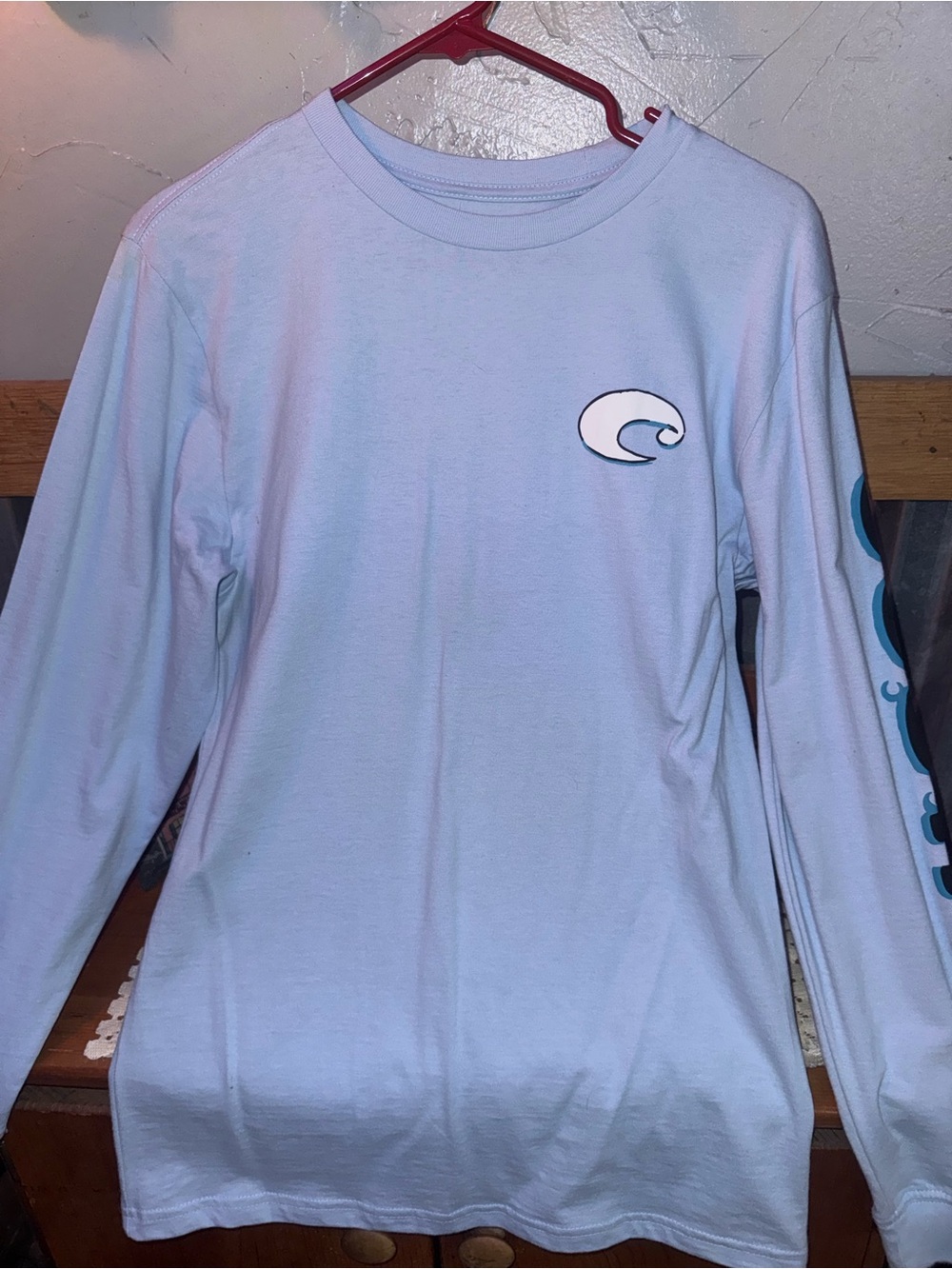 Costa Del Mar Underwater 10LB Long Sleeve T-Shirt Light Blue Small NWT